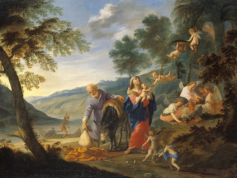 1623-Filippo Lauri - Riposo durante la fuga in Egitto - Kunsthistorisches Museum Wien, Bilddatenbank